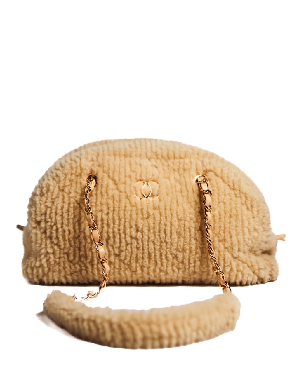 Chanel Large Quilted Shearling Bowling Bag